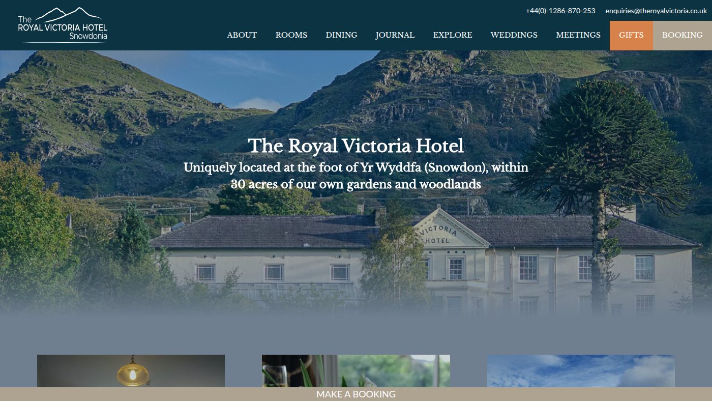 The home page of theroyalvictoria.co.uk