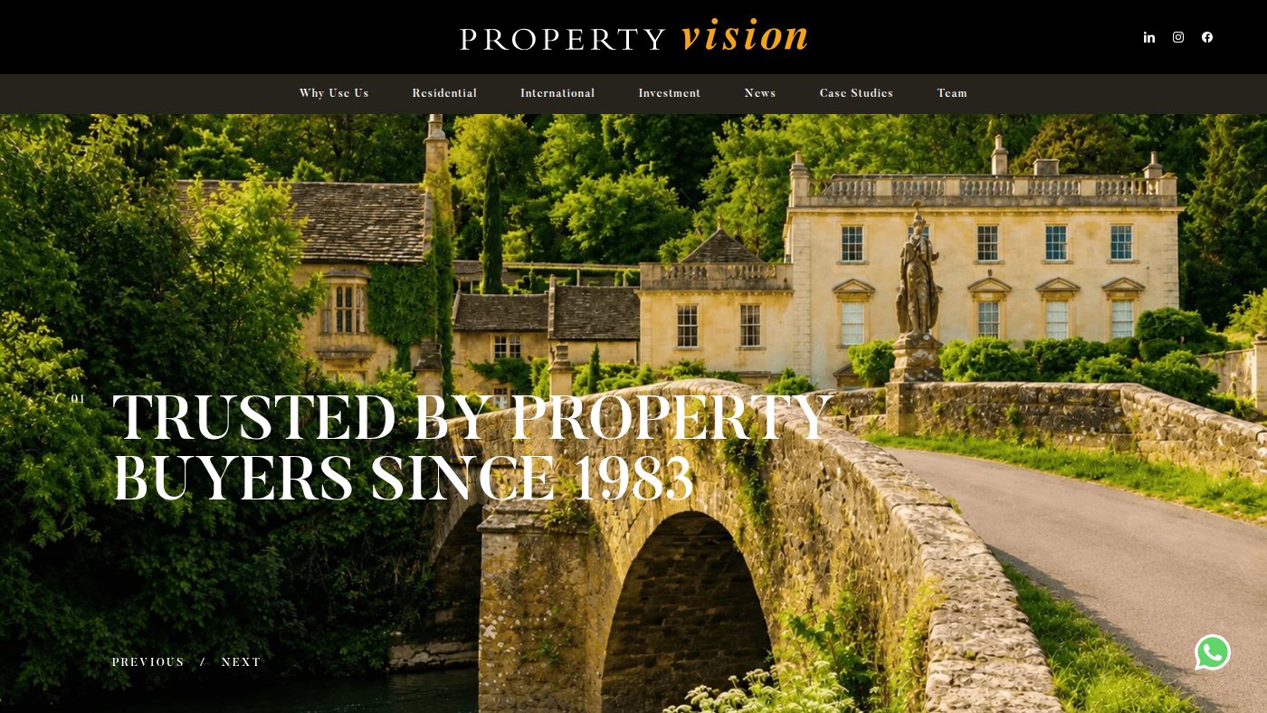 The home page of propertyvision.com