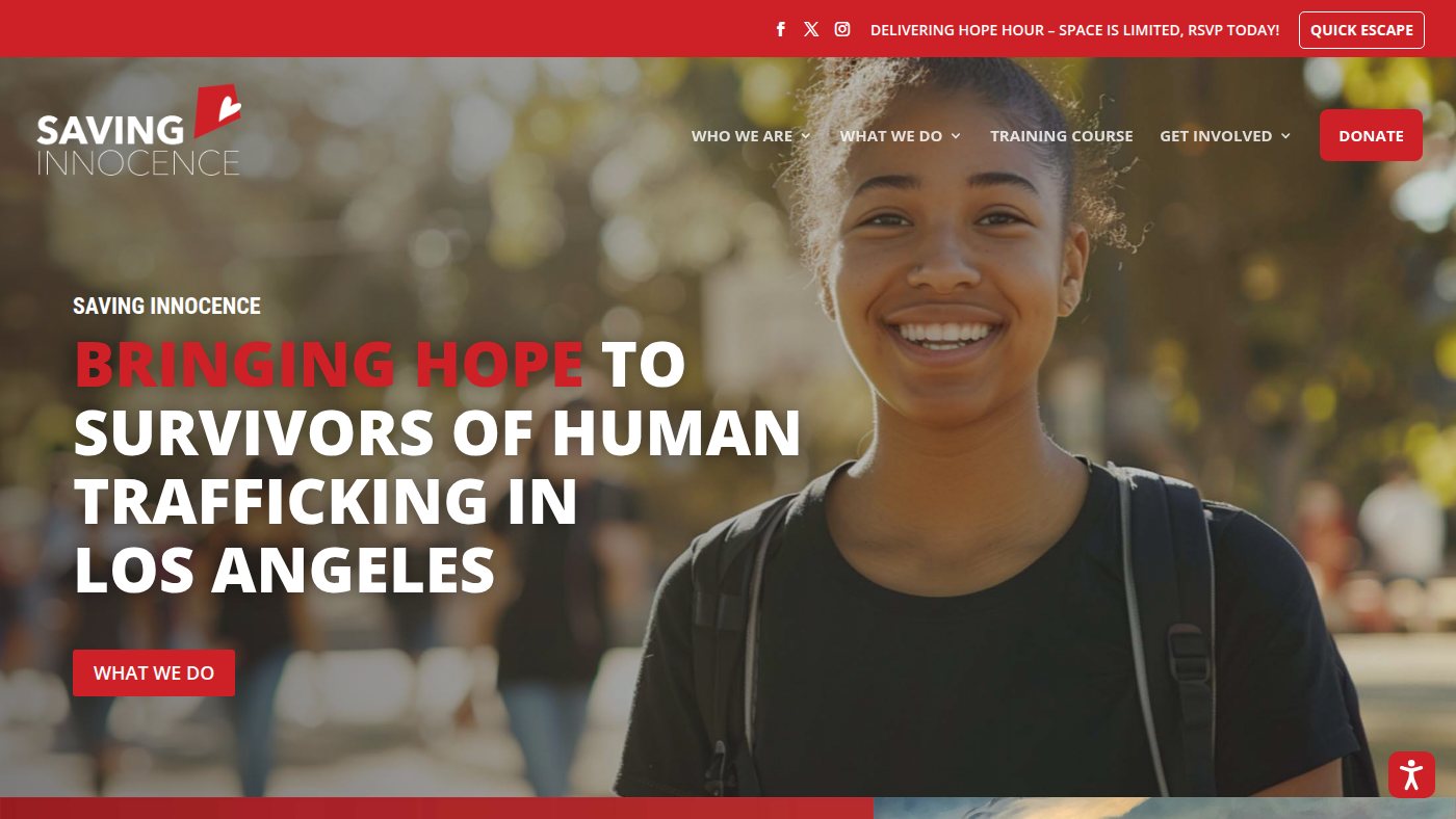 The home page of savinginnocence.org