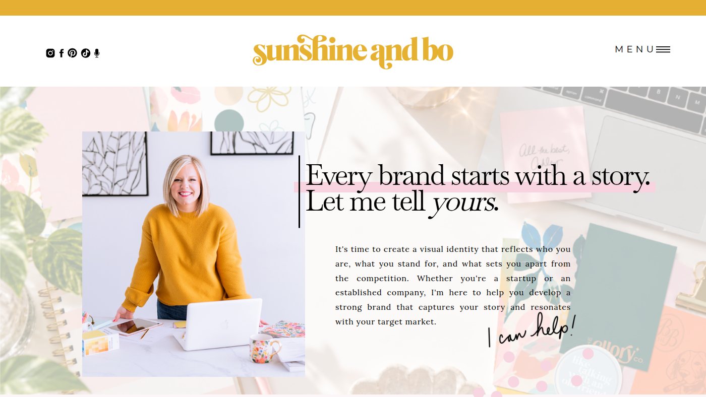 The home page of sunshineandbo.com