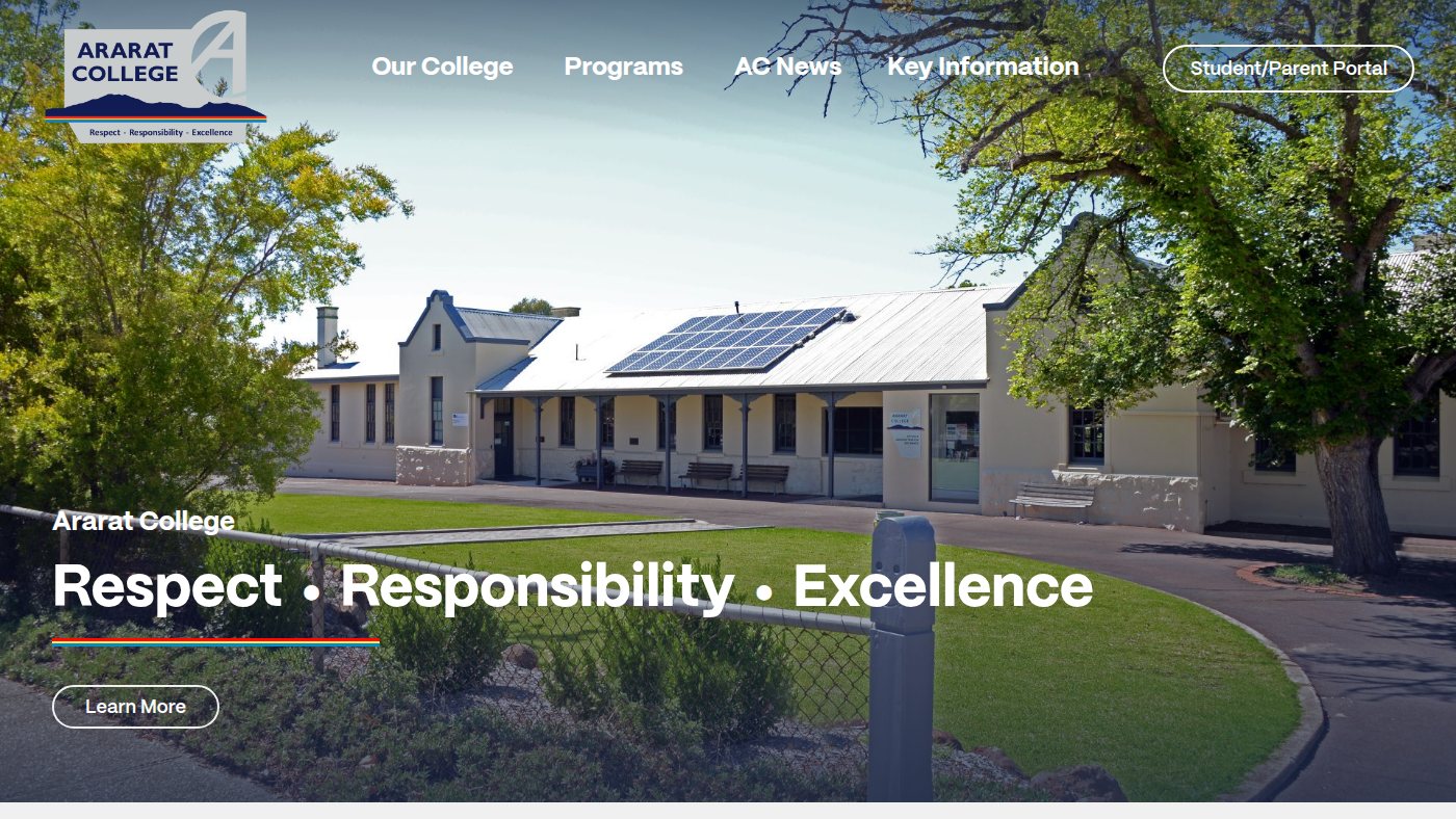 The home page of araratcc.vic.edu.au
