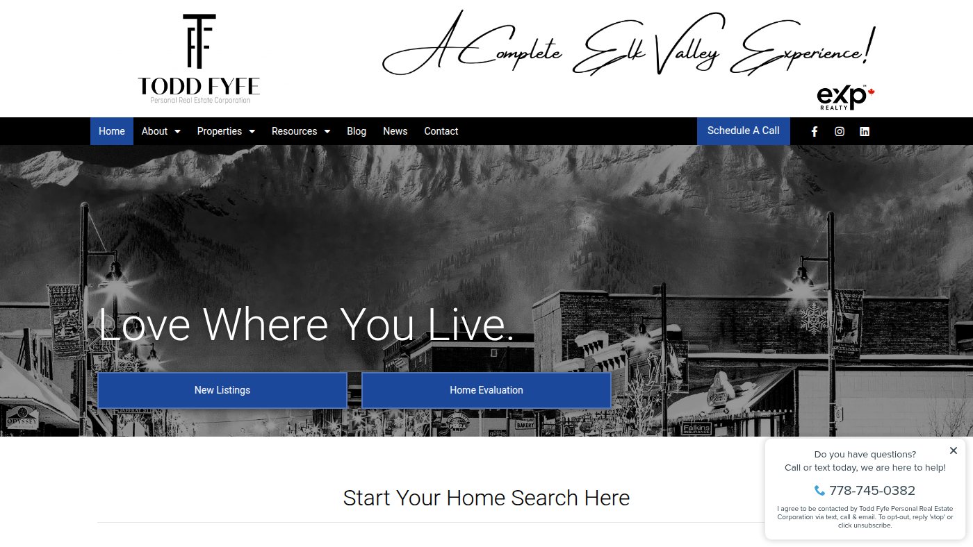 The home page of fernierealestate.com