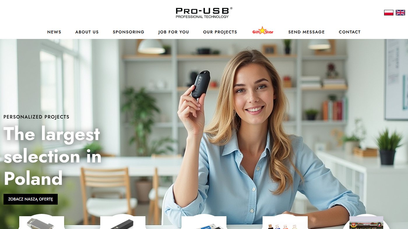 The home page of pro-usb.pl