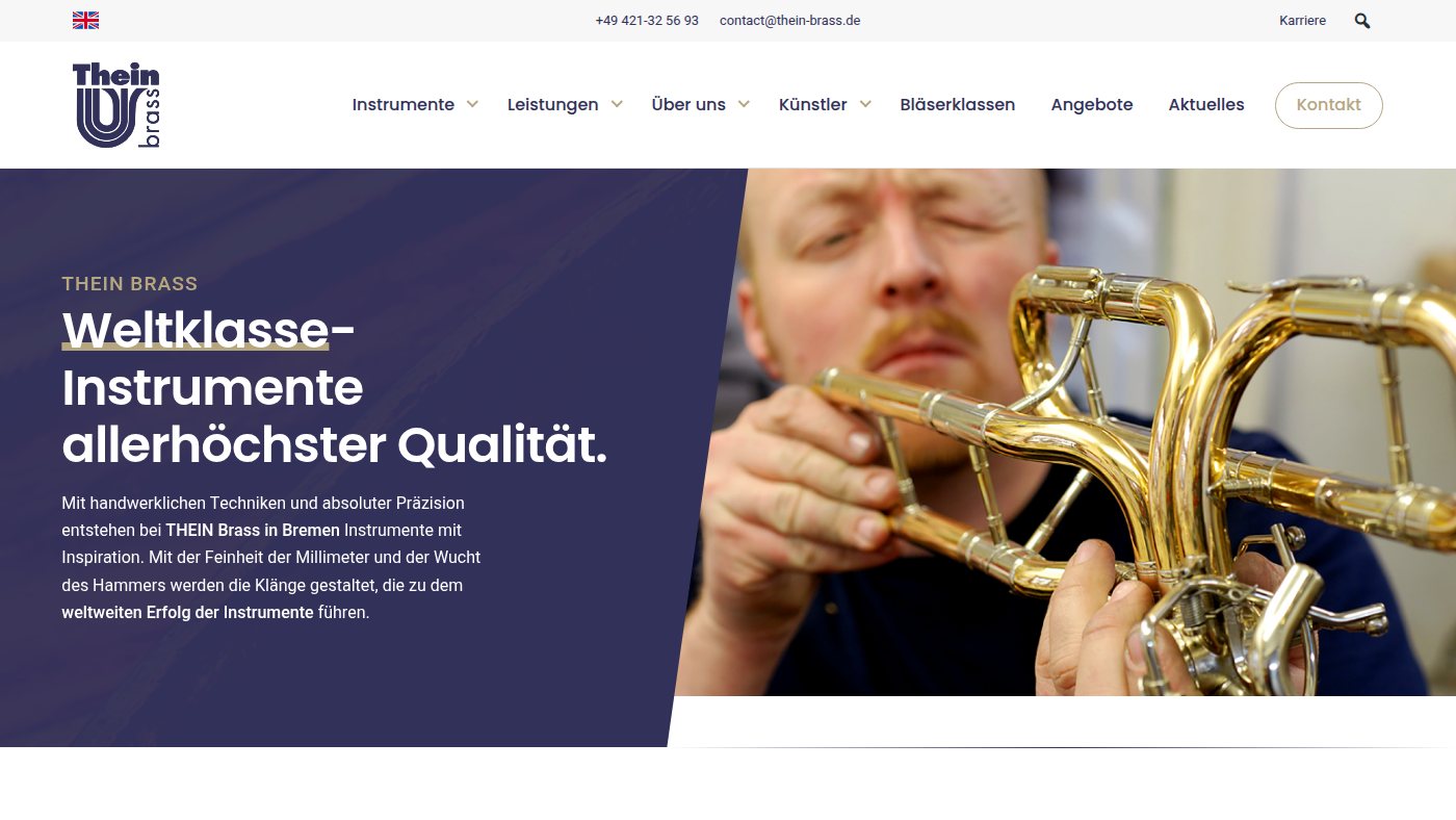 The home page of thein-brass.de