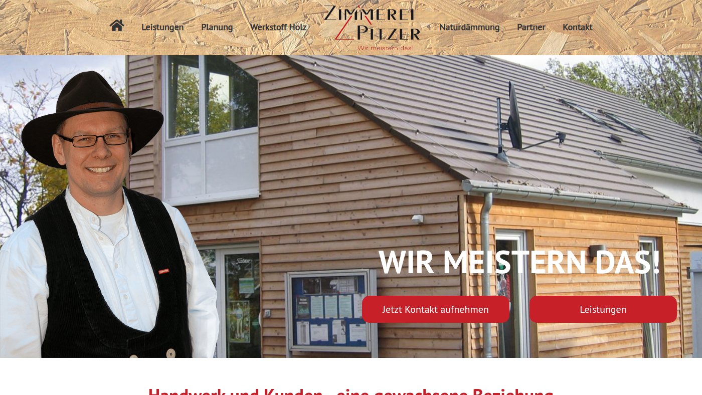 The home page of zimmerei-pitzer.de