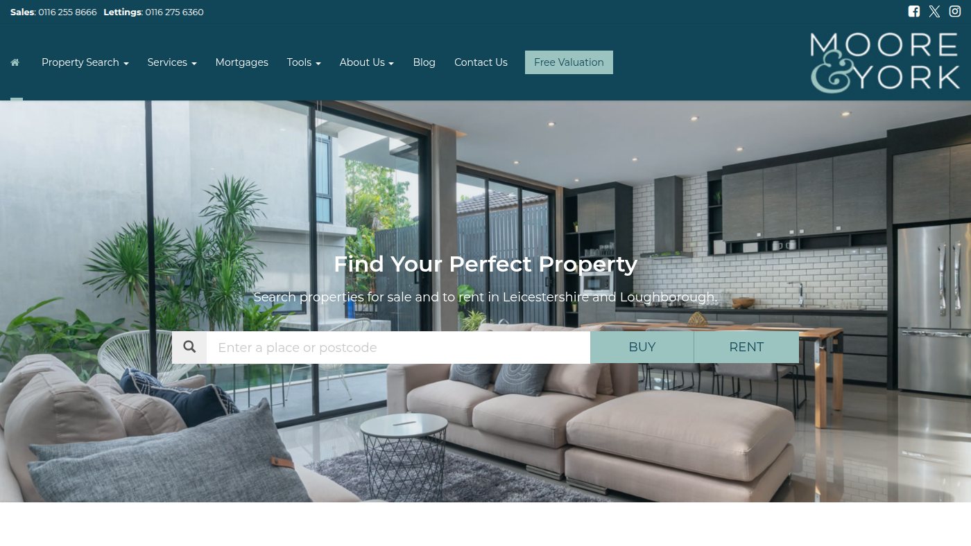 The home page of mooreandyork.co.uk