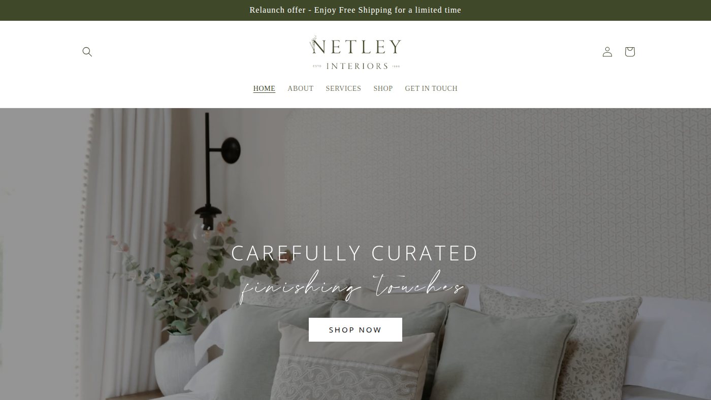 The home page of netleyinteriors.co.uk
