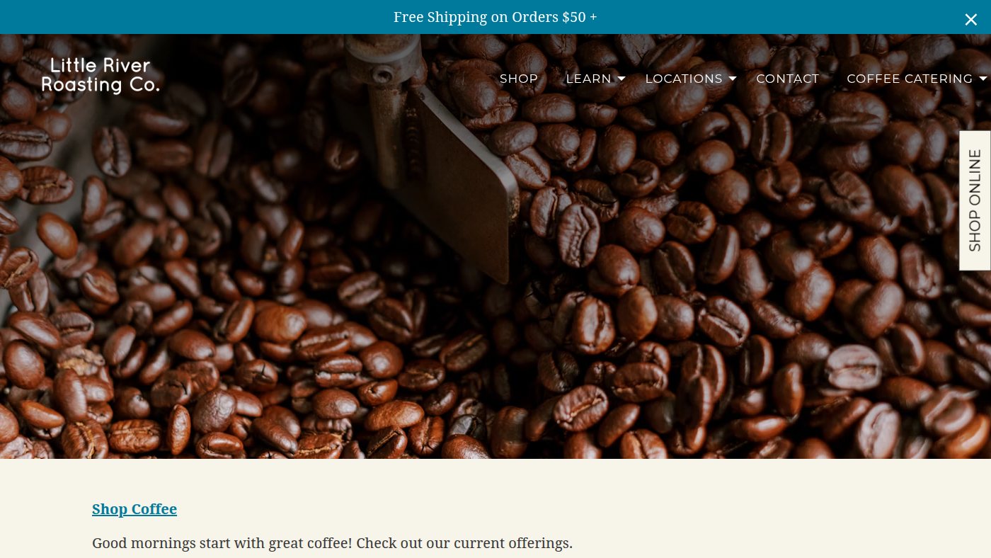 The home page of littleriverroasting.com