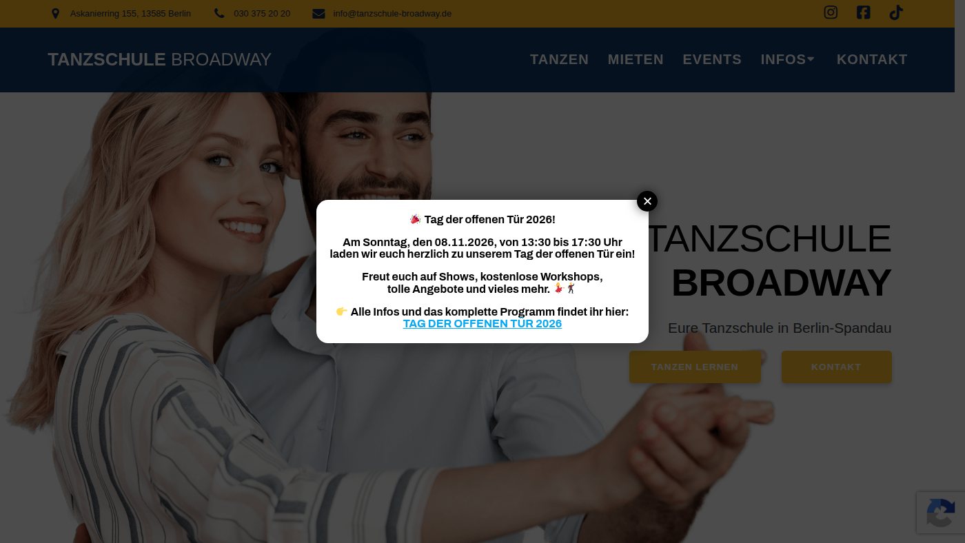 The home page of tanzschule-broadway.de