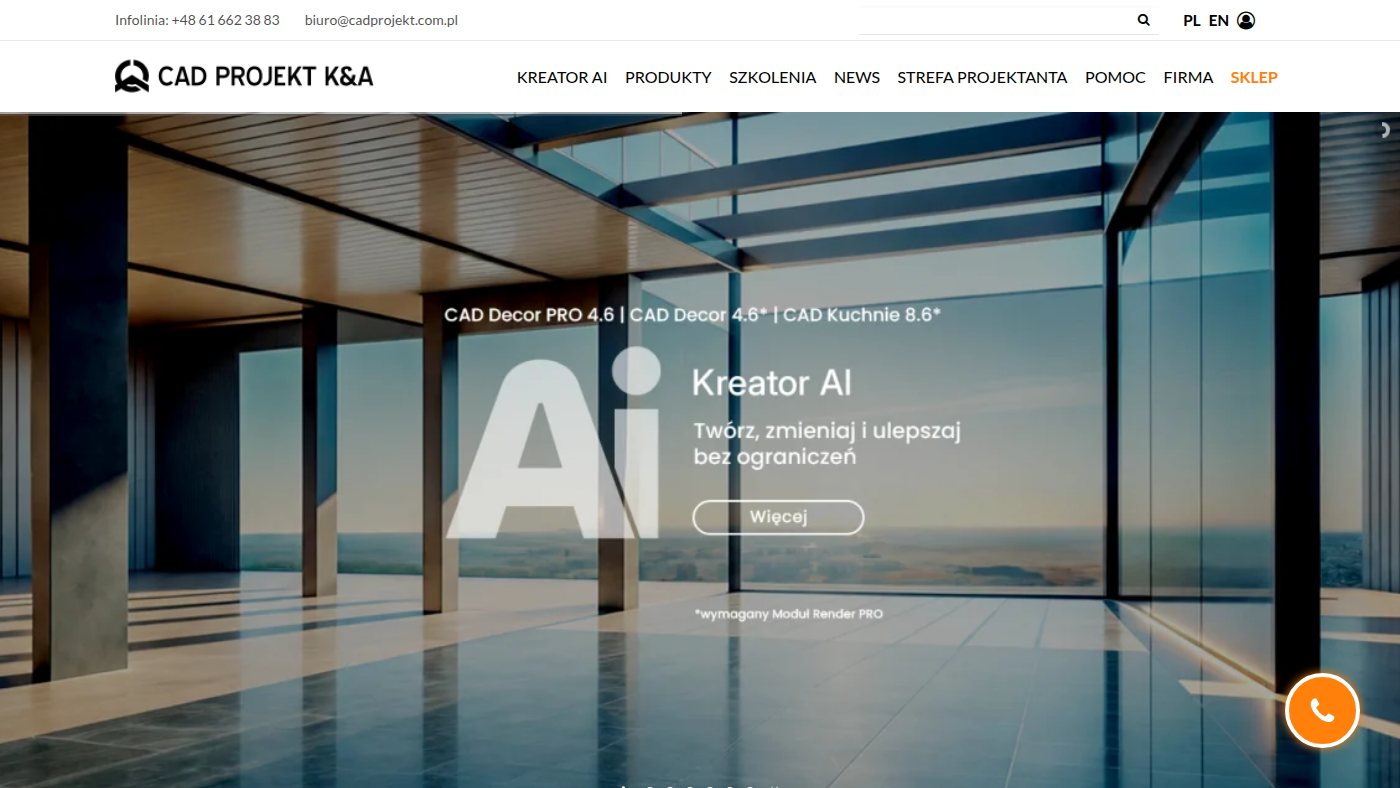 The home page of cadprojekt.com.pl