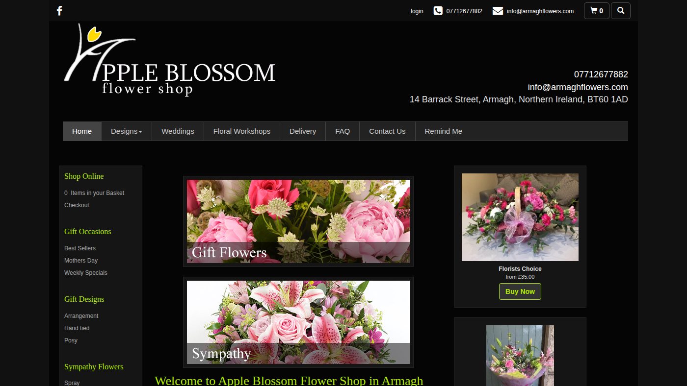 The home page of armaghflowers.com