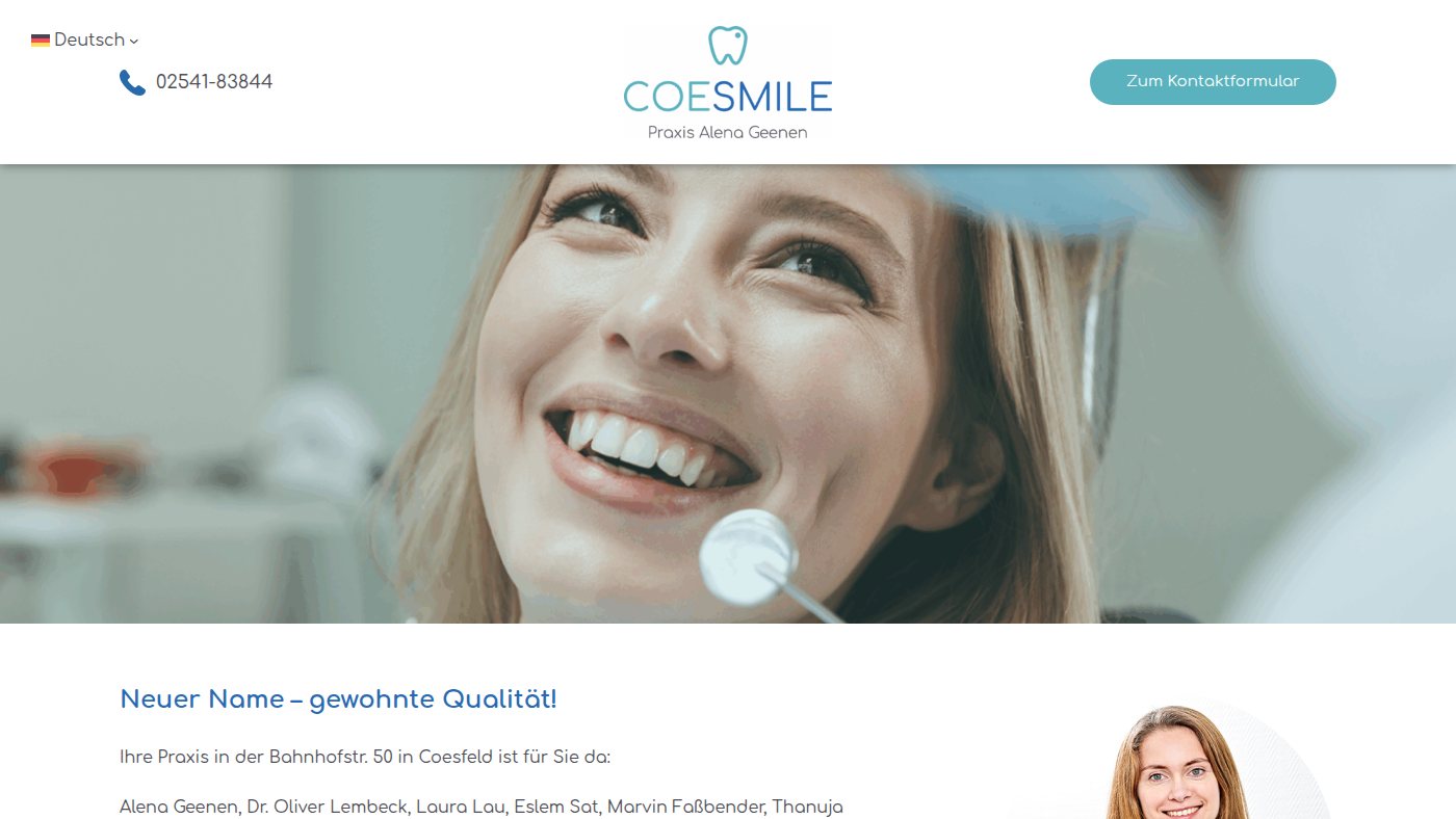 The home page of coesmile.de