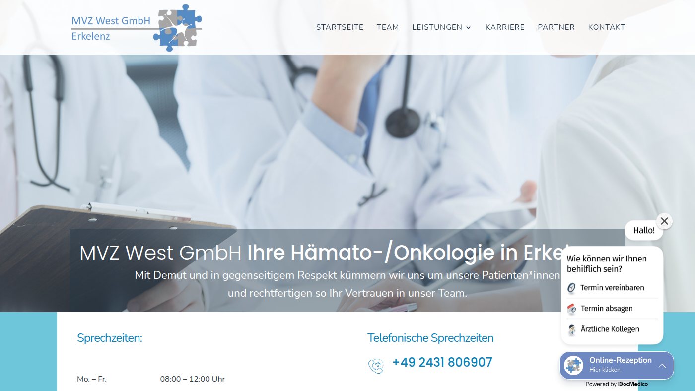 The home page of onkologie-erkelenz.de