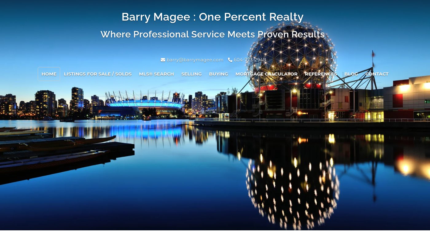 The home page of barrymagee.com