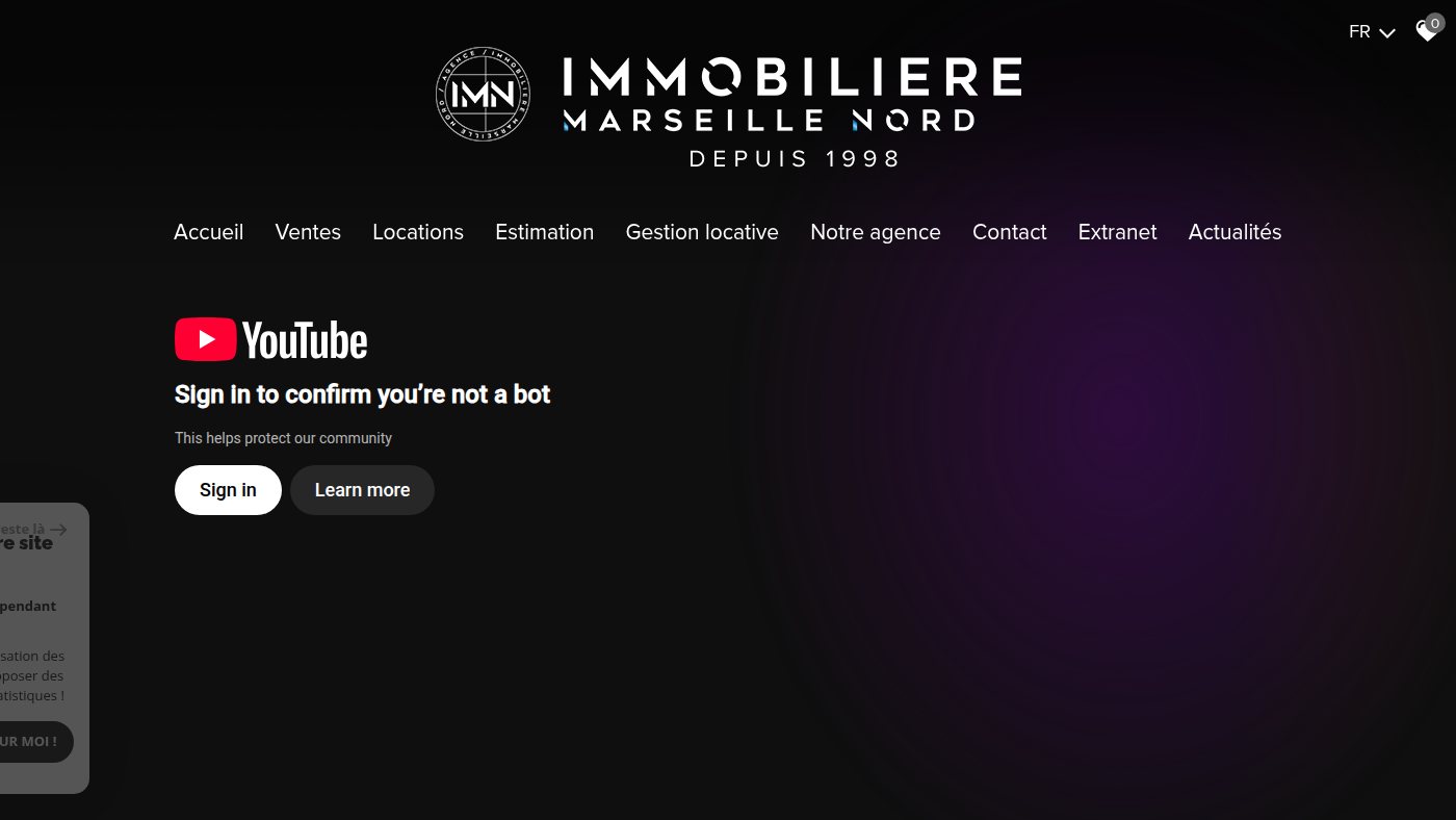 The home page of immobiliere-marseille-nord.fr