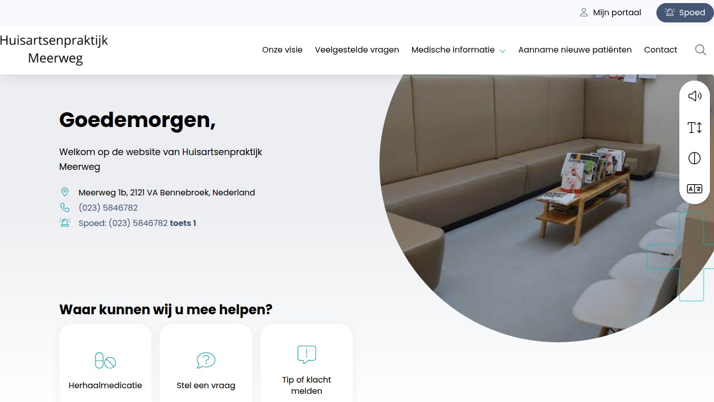 The home page of huisartsenpraktijkmeerweg.nl