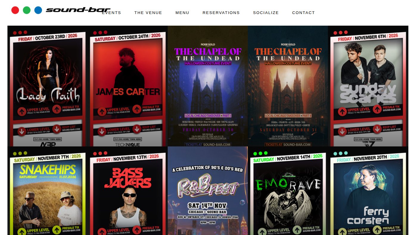 The home page of sound-bar.com