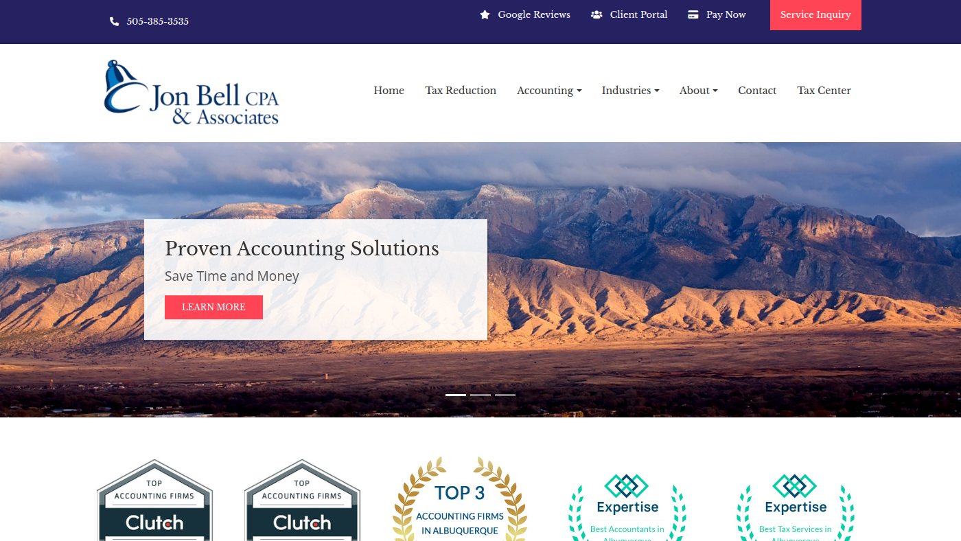 The home page of jonbellcpa.com