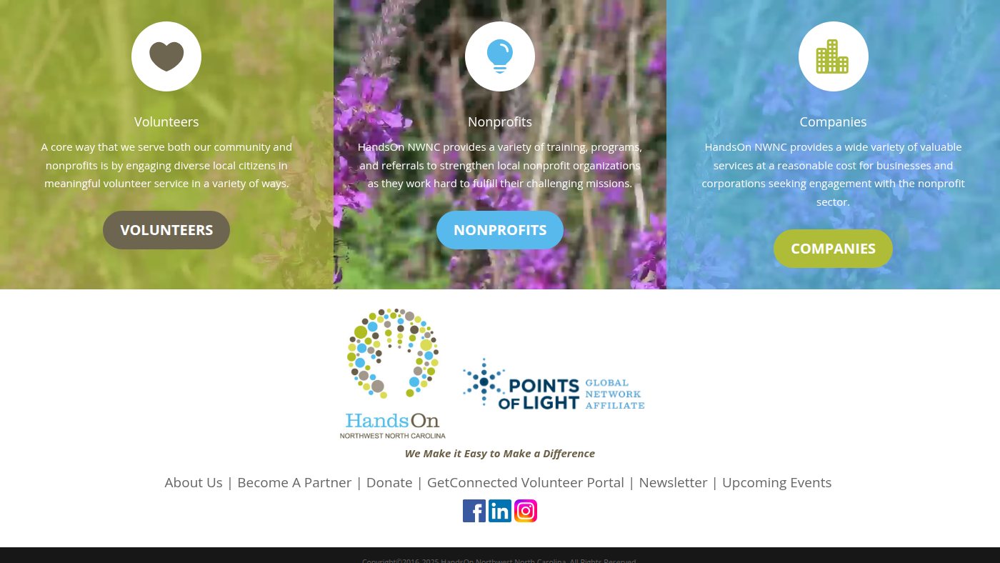 The home page of handsonnwnc.org