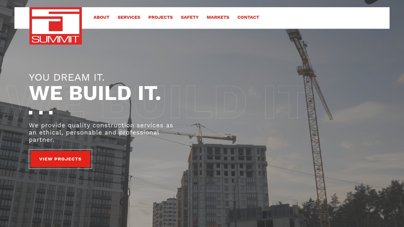The home page of summitconst.com