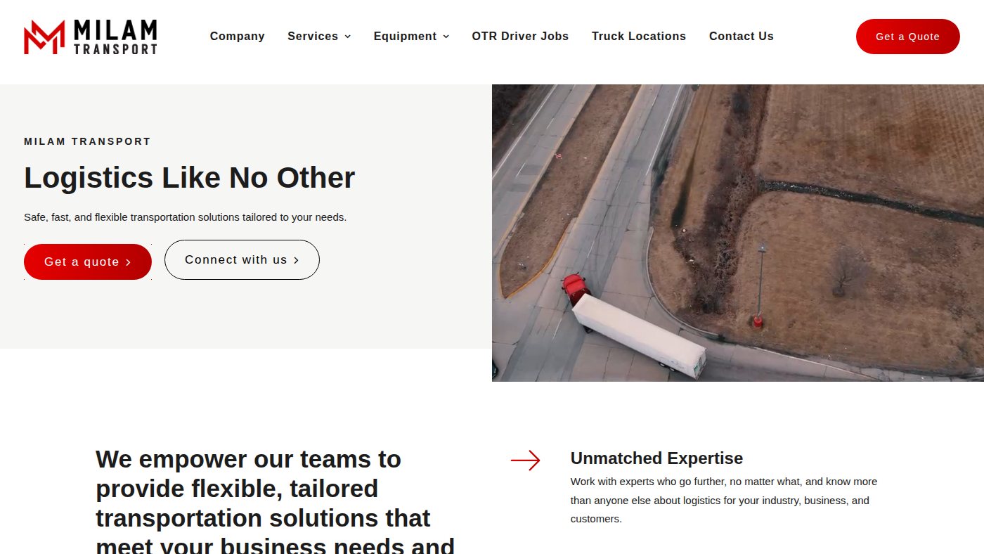 The home page of milamtrans.com