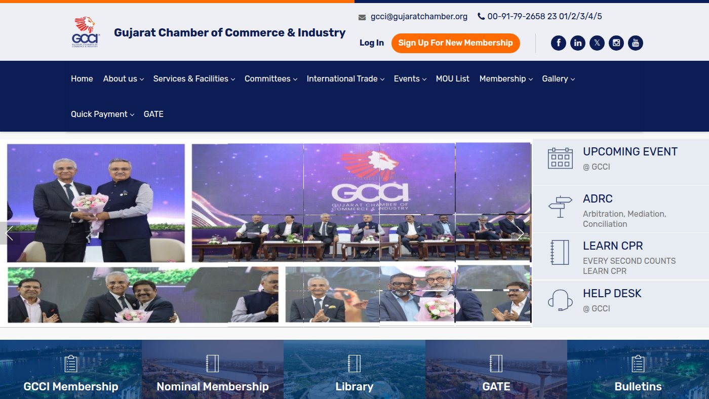 The home page of gujaratchamber.org