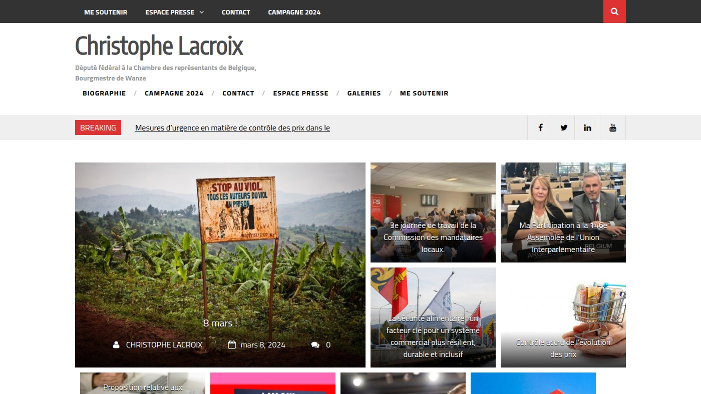 The home page of christophelacroix.be