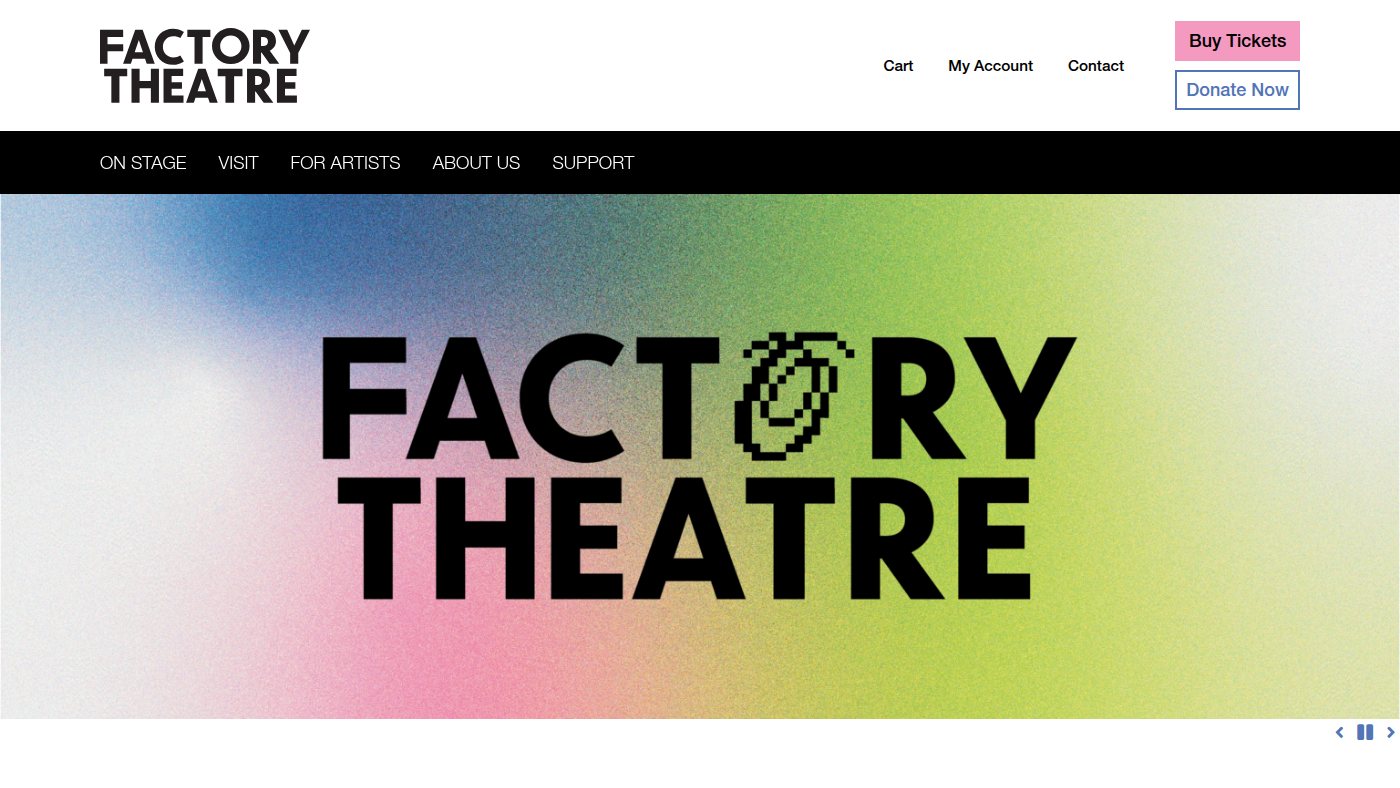 The home page of factorytheatre.ca