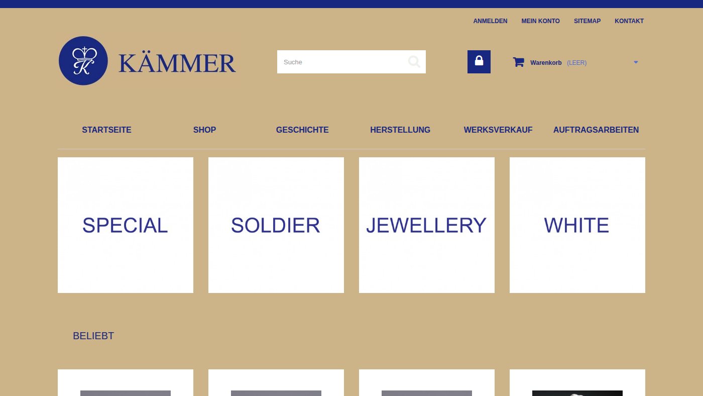 The home page of porzellankaemmer.de