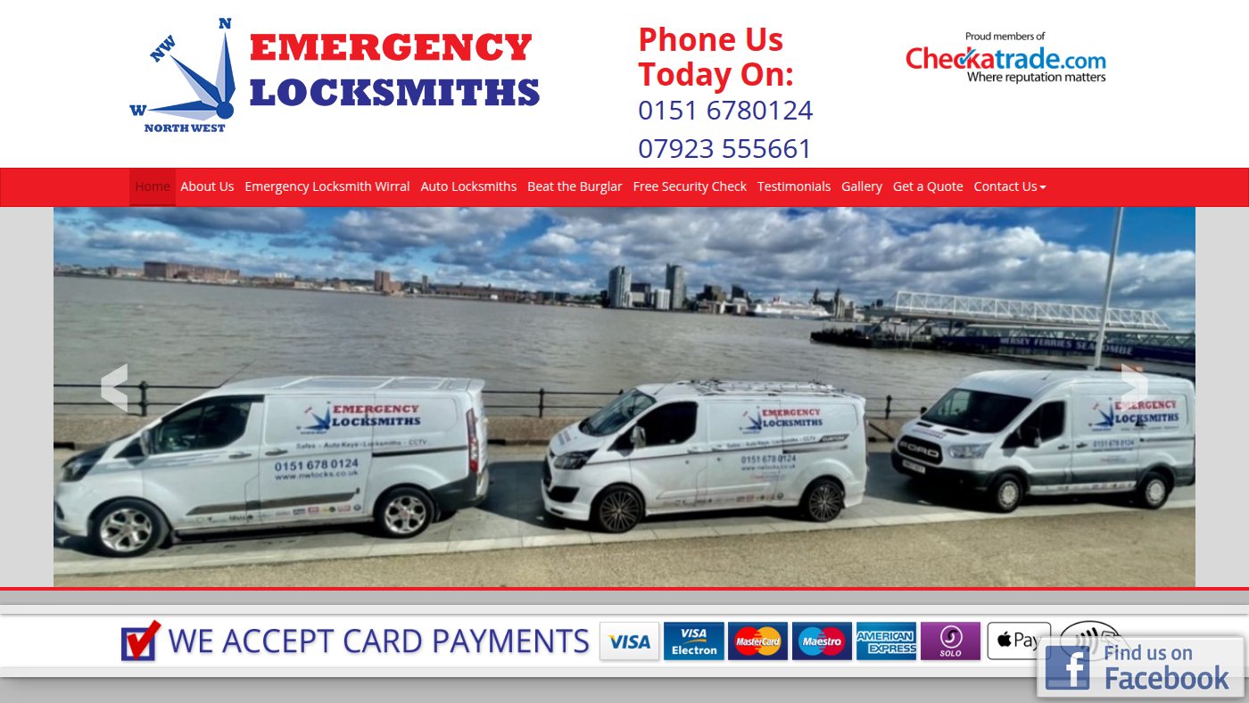 The home page of locksmiths-wirral.co.uk