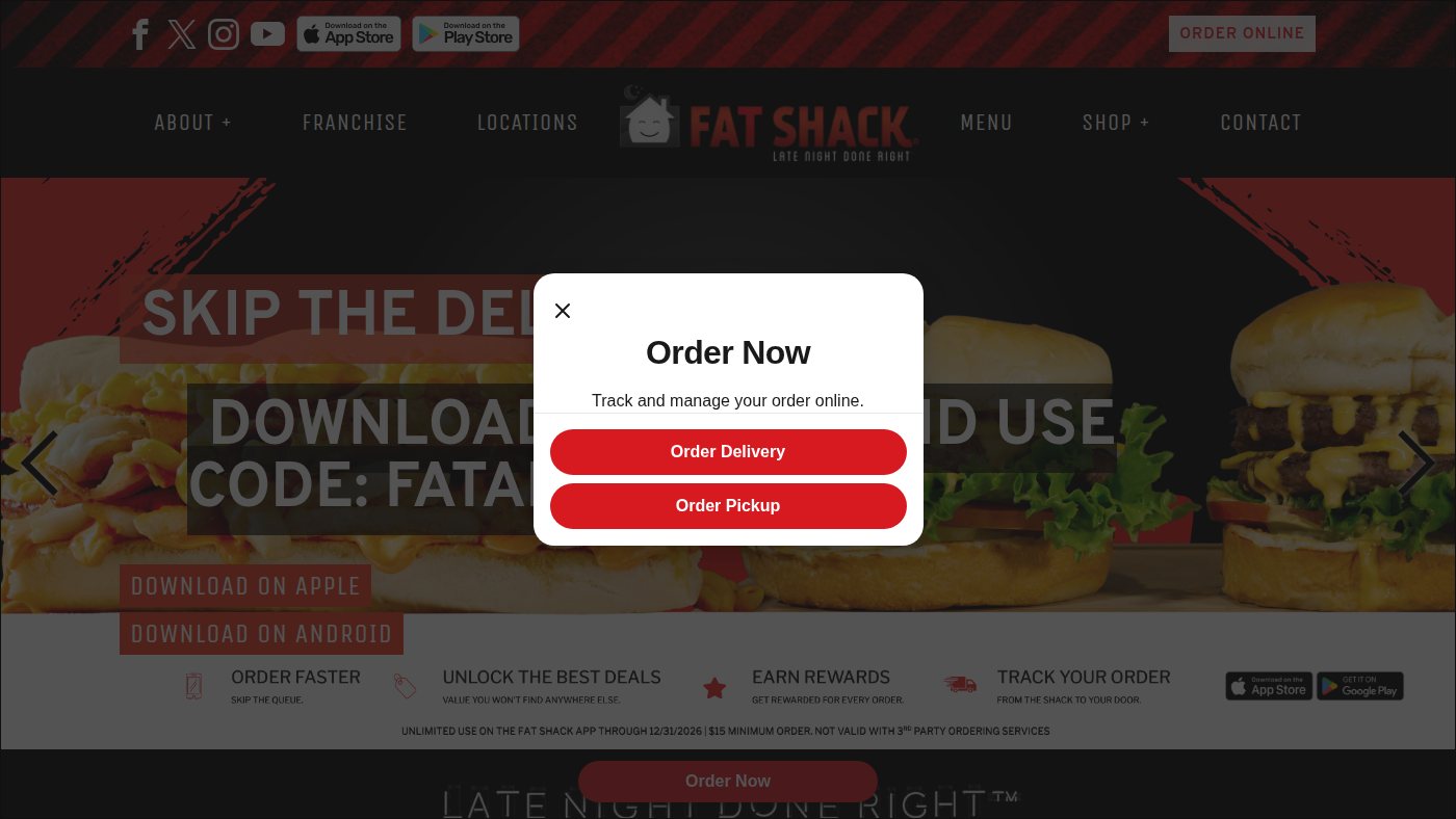 The home page of fatshack.com