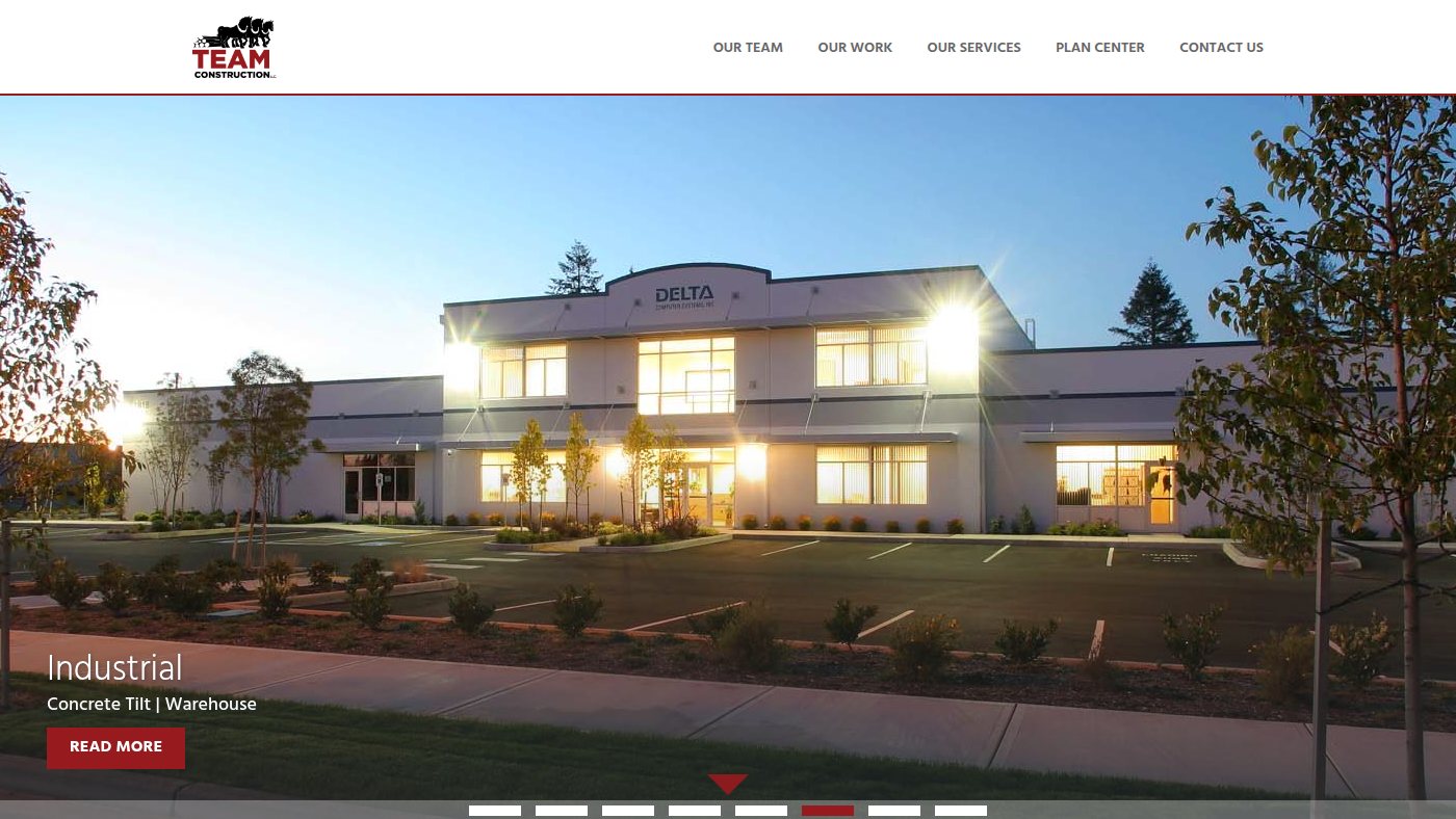 The home page of teamconstruction.com