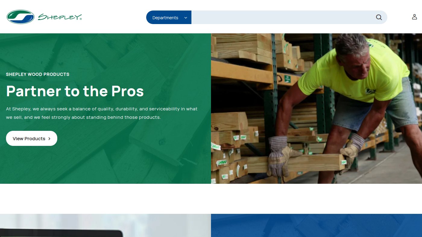 The home page of store.shepleywood.com