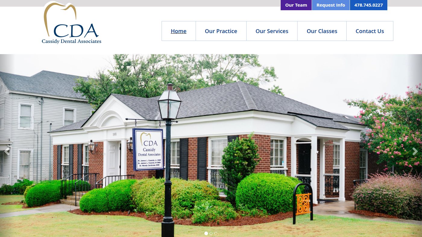 The home page of cassidydentalassociates.com