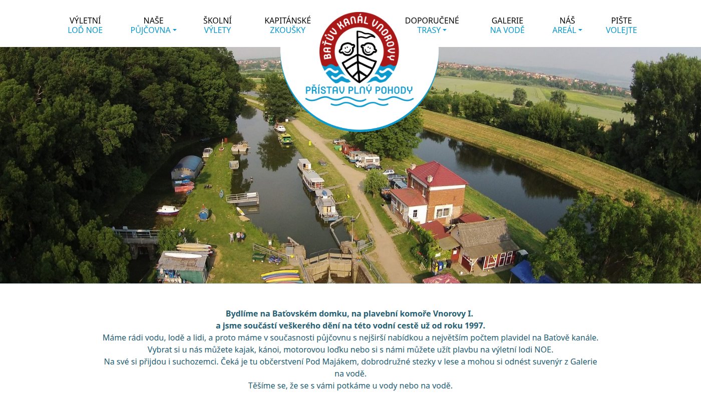 The home page of batuvkanal.cz