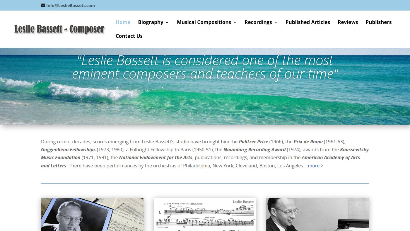 The home page of lesliebassett.com