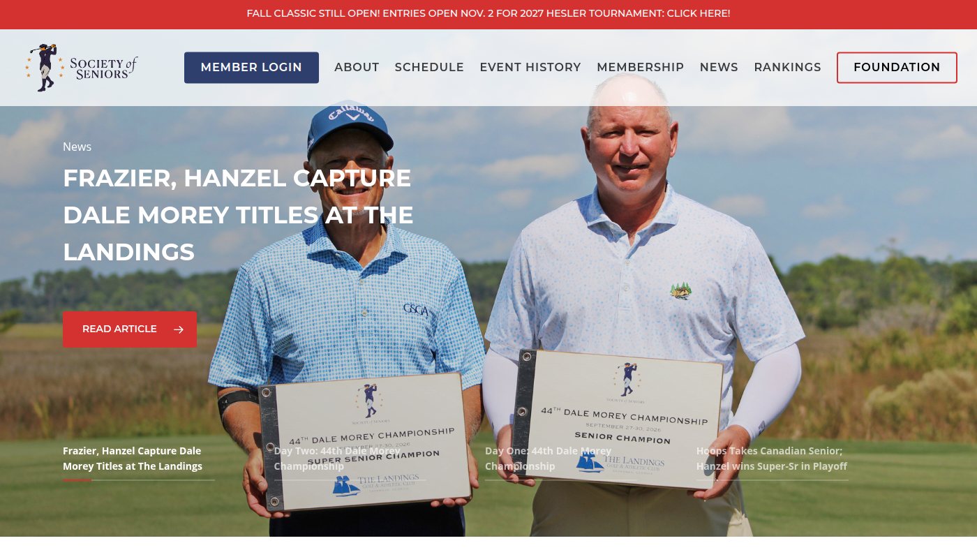 The home page of societyofseniors.com
