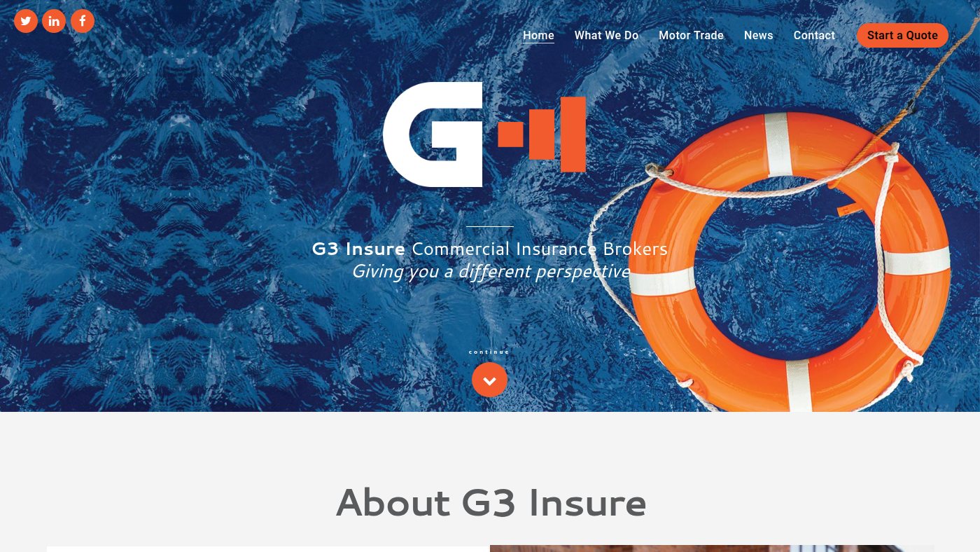 The home page of g3insure.co.uk