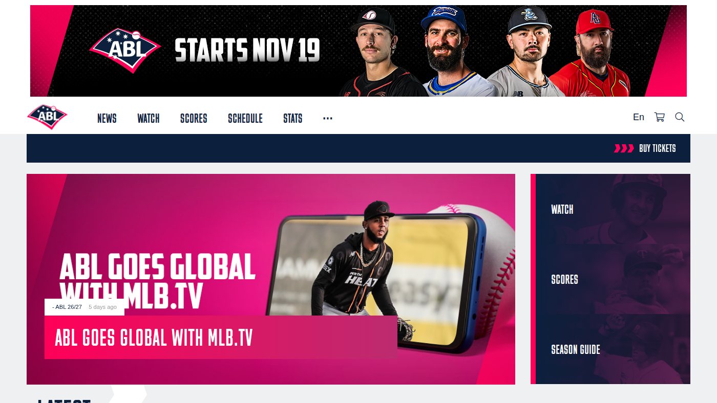 The home page of theabl.com.au