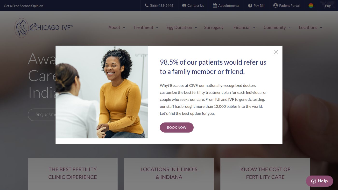 The home page of chicagoivf.com