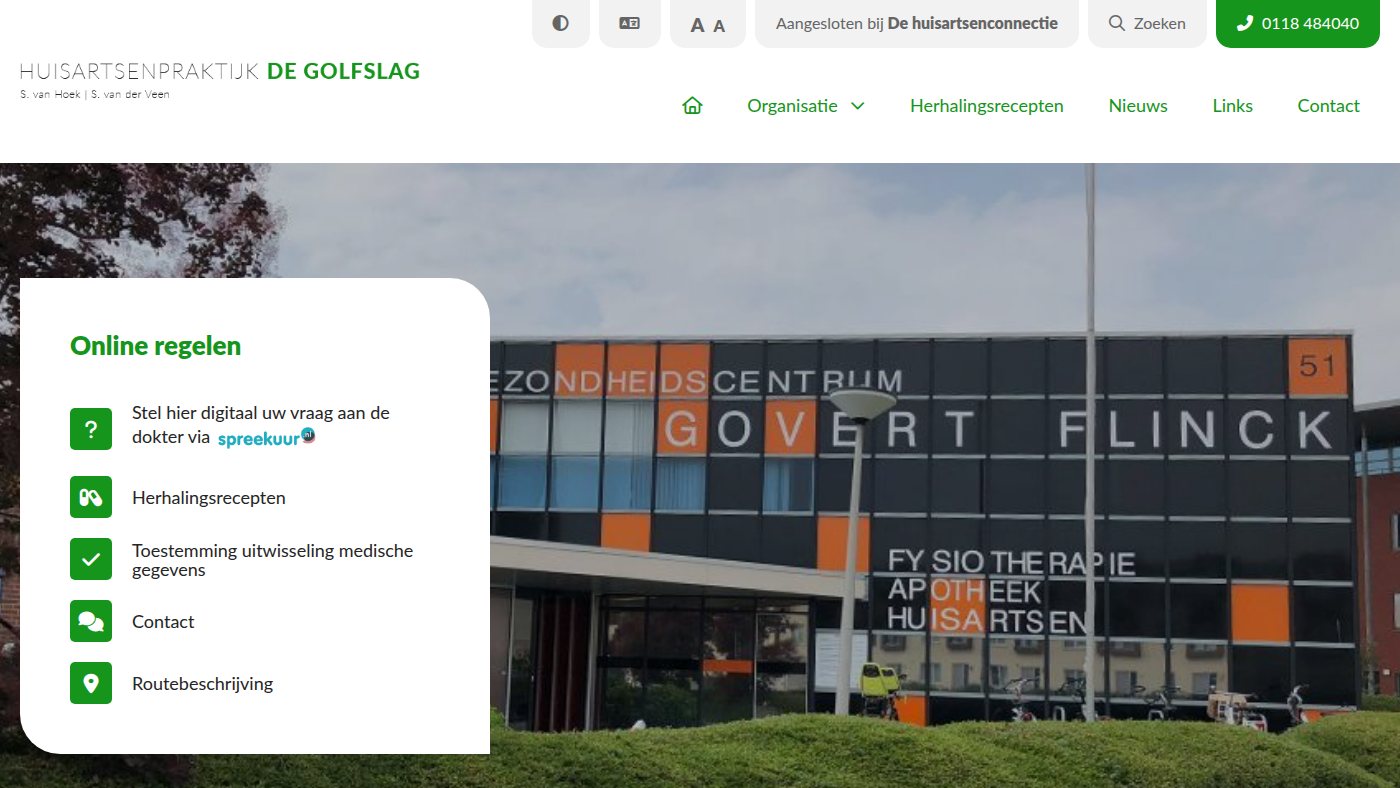 The home page of degolfslaghuisartsen.nl