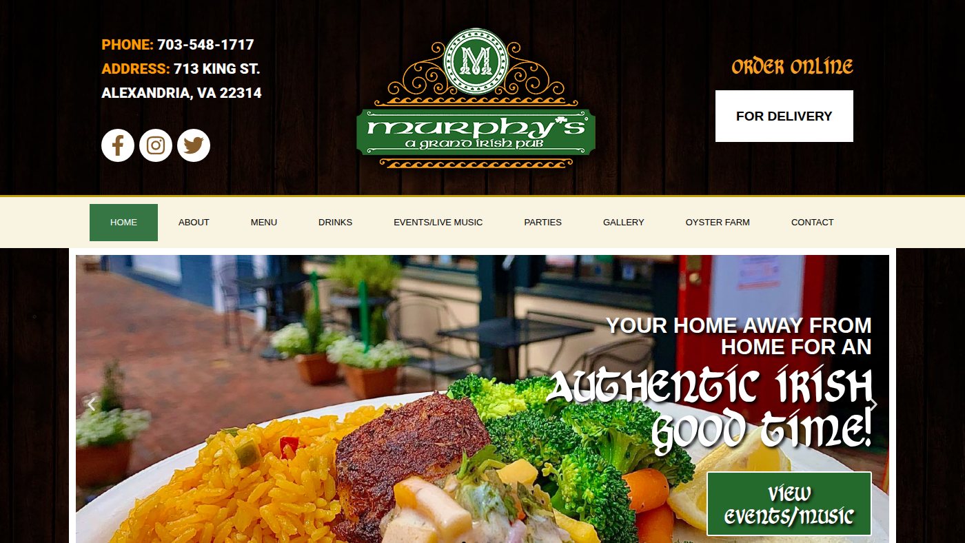 The home page of murphyspub.com