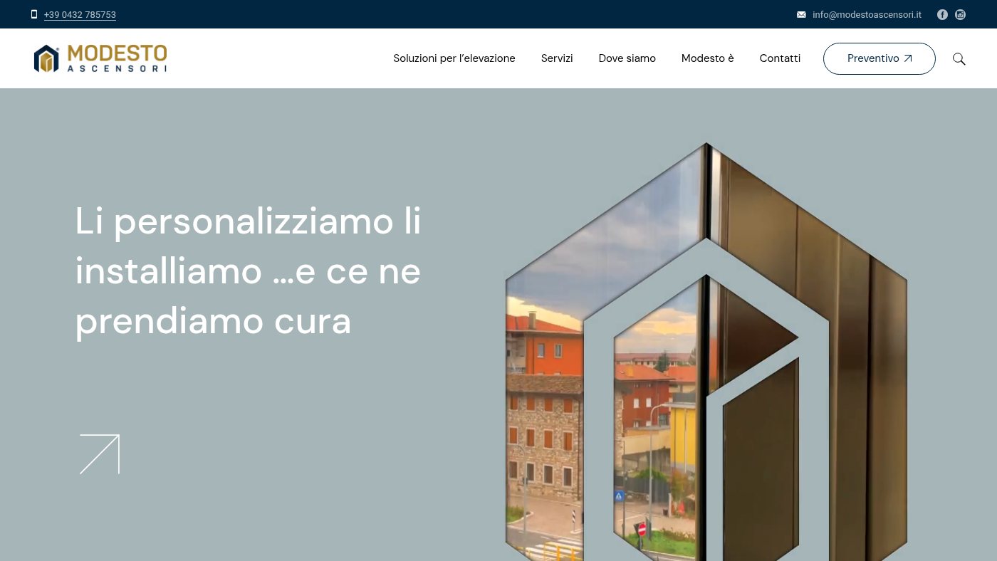 The home page of modestoascensori.it