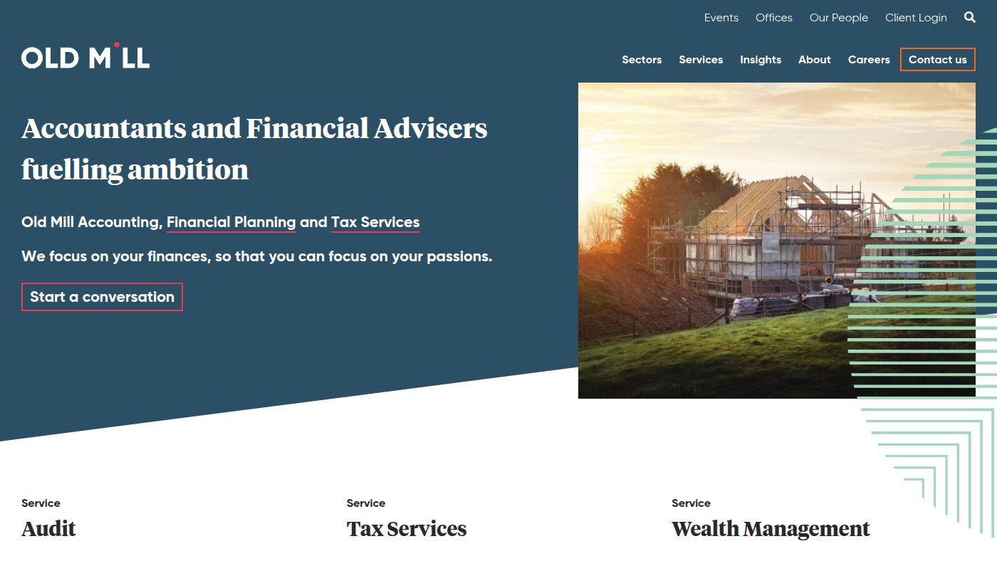 The home page of om.uk