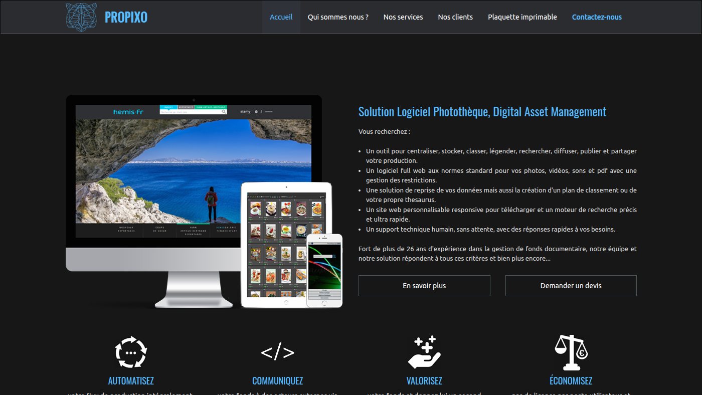 The home page of propixo.com