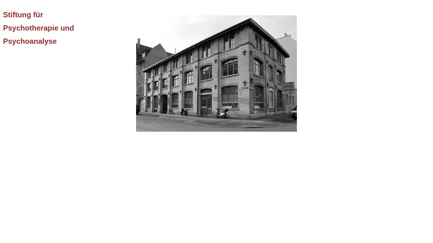 The home page of psychotherapie-stiftung.ch