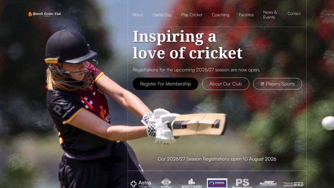 The home page of parnellcricket.co.nz
