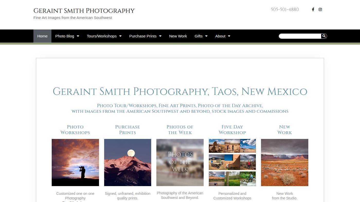 The home page of geraintsmith.com