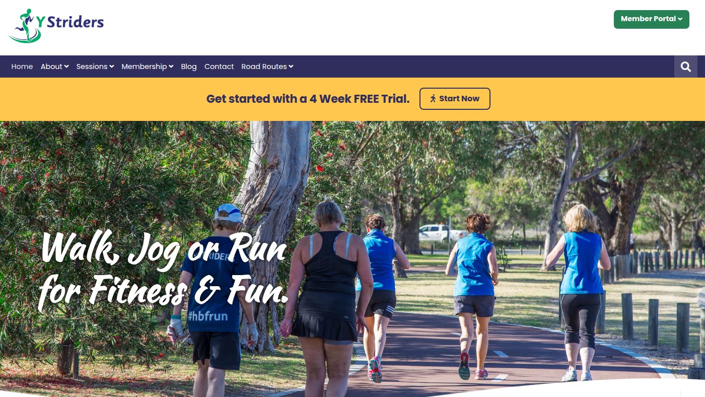 The home page of ystriders.org.au
