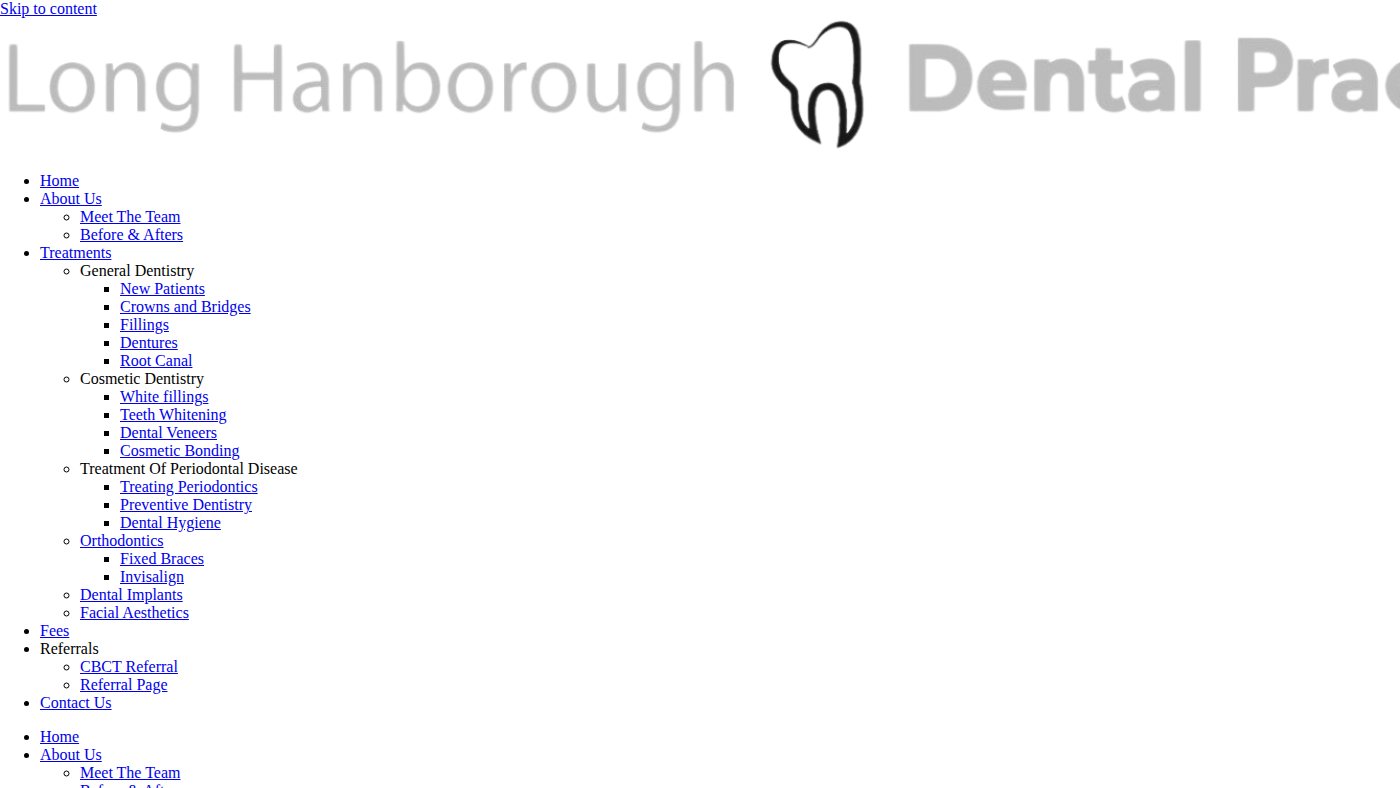 The home page of hanboroughdental.co.uk